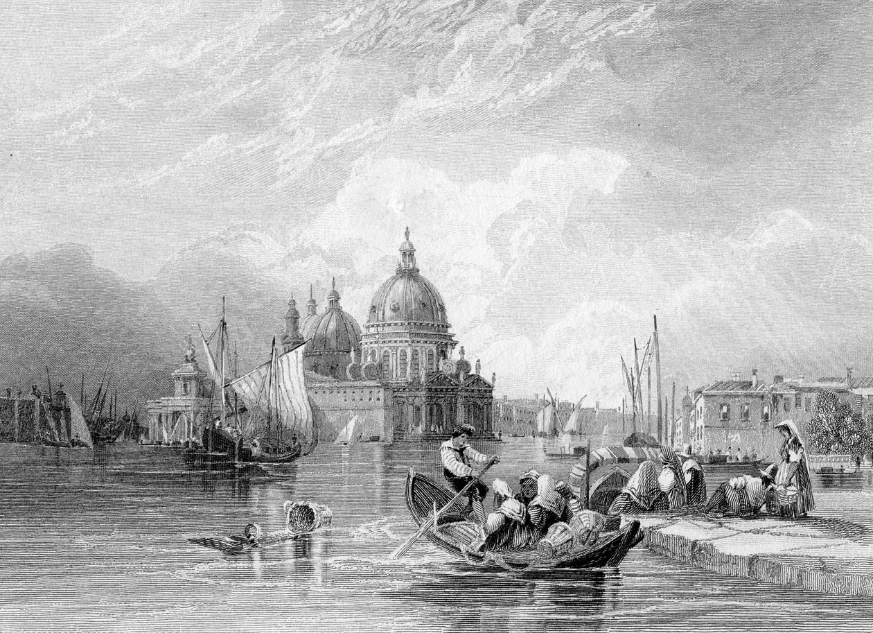 Canal Grande, Benátky, vyryl J. Thomas, c.1829 od Charles Bentley