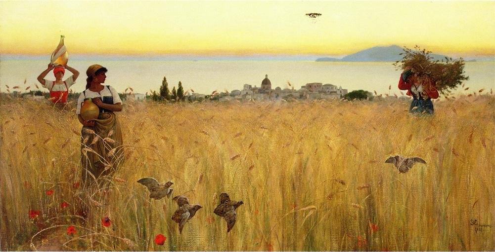 Ženy v pšeničných polích, Anacapri od Charles Caryl Coleman