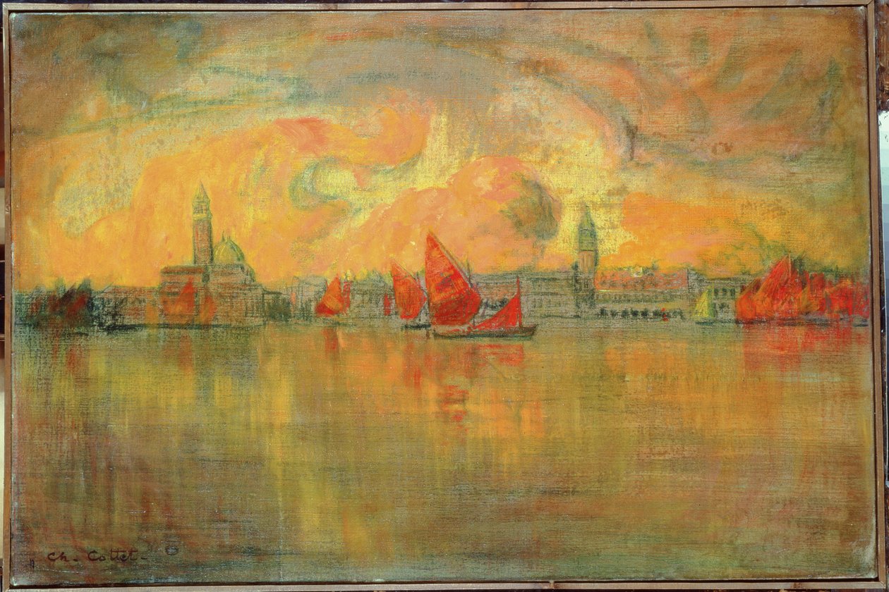 Pohled na Benátky od moře, 1896 od Charles Cottet