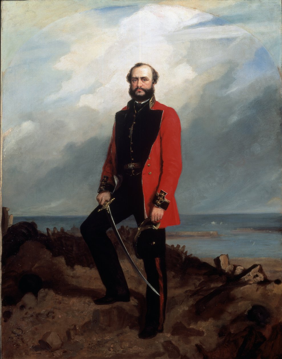 Generálmajor Charles Ashe Windham (1810-70) Coldstream Guards, stojící před Redanem, Sebastopol, 1855 od Charles Couzens