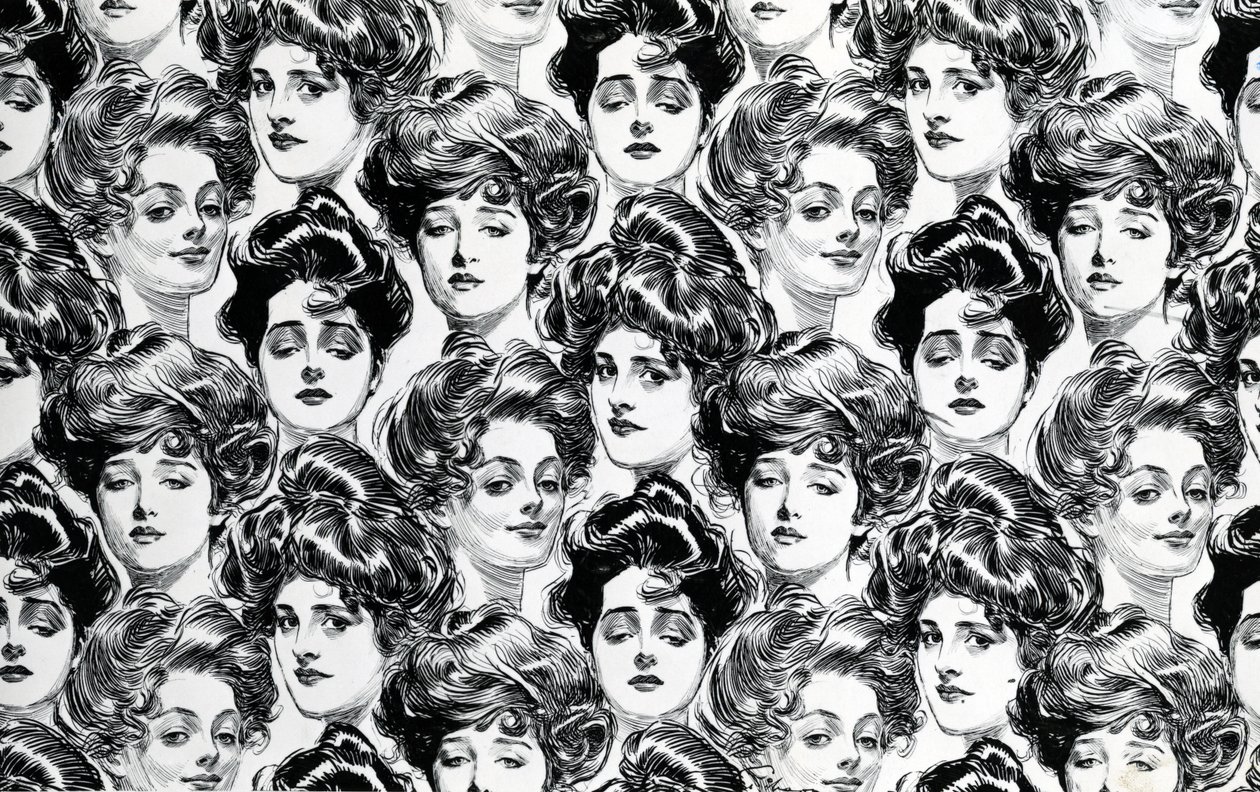 Návrh na tapetu, vhodný do svobodného bytu, 1902 od Charles Dana Gibson