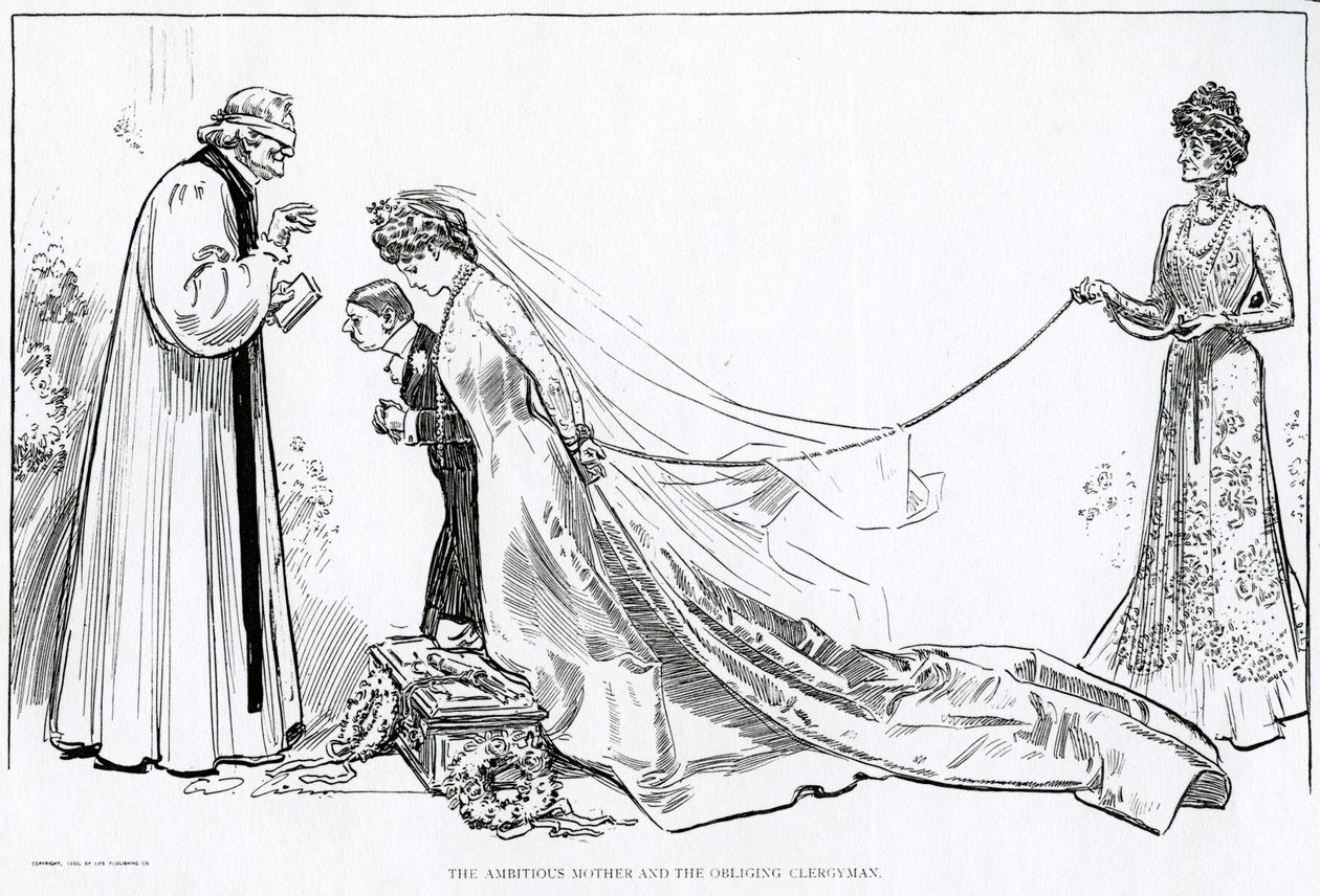 Ctižádostivá matka a obligátní duchovní, 1902 od Charles Dana Gibson