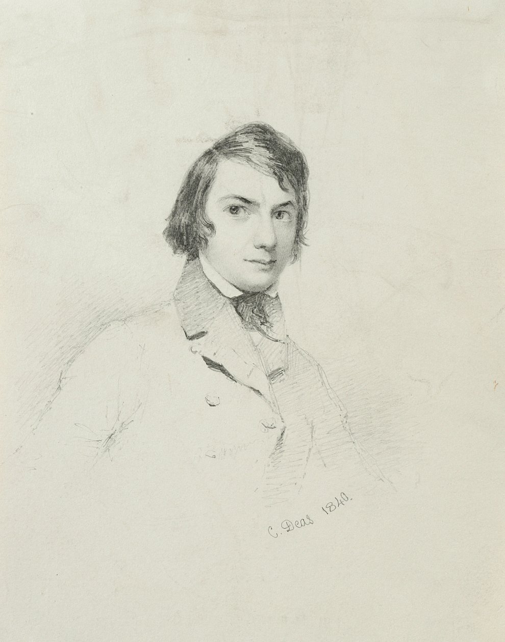 Autoportrét, 1840 (grafit na lesklém papíru) od Charles Deas
