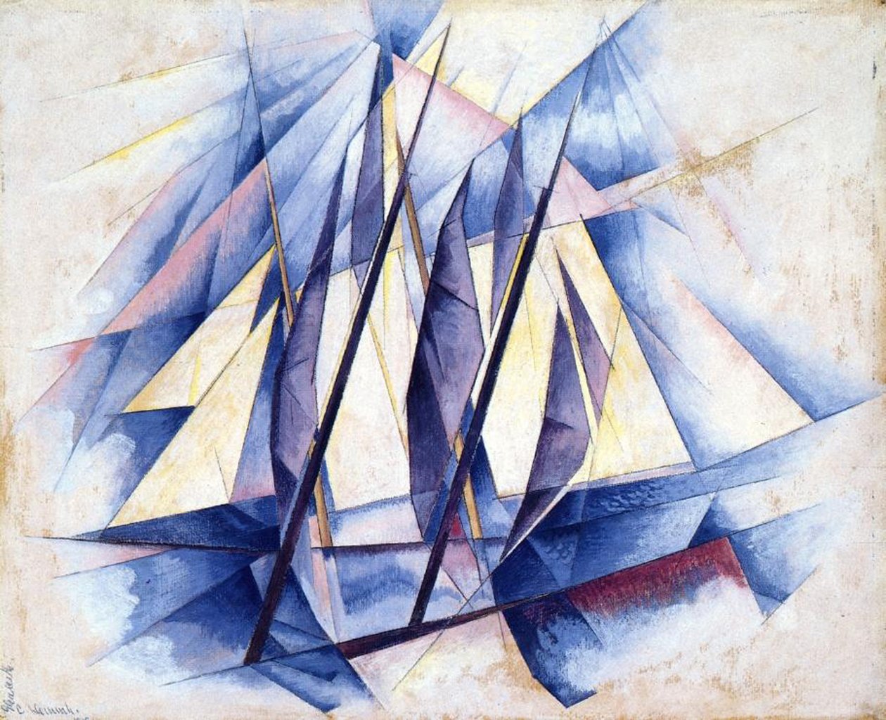 Plachetnice, 1919 (tempera na panelu) od Charles Demuth
