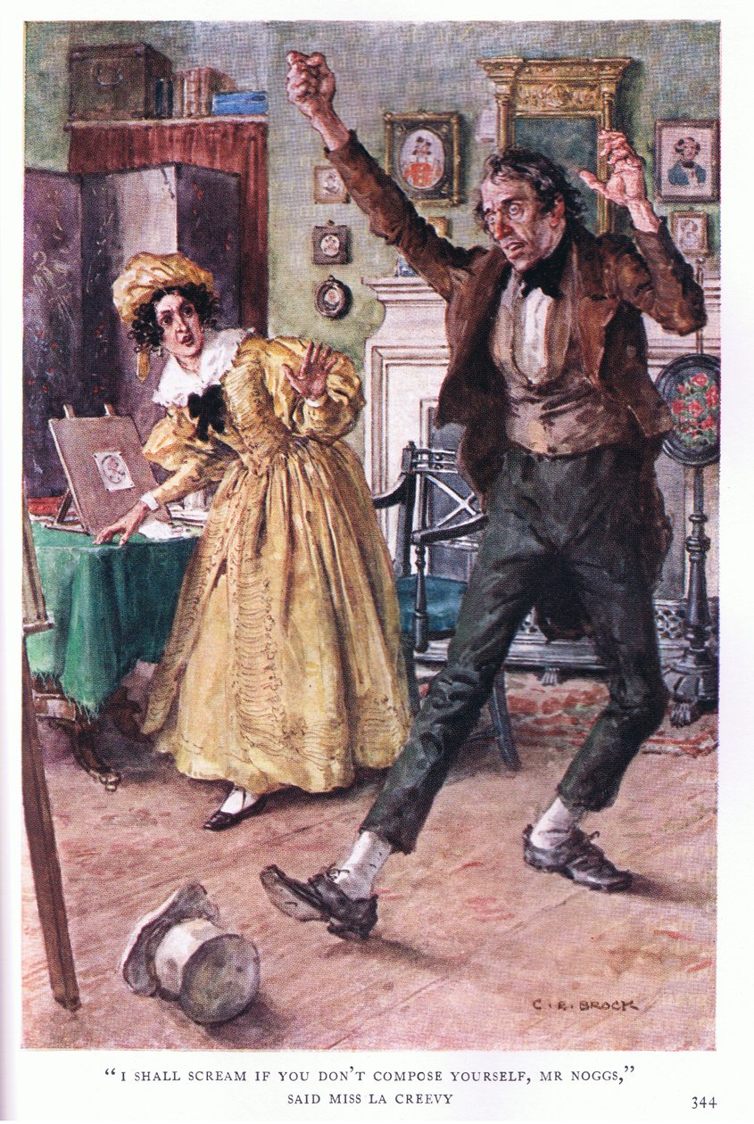 Budu křičet, pokud se neuklidníte, pane Noggsi, řekla slečna La Creevyová od Charles Edmund Brock