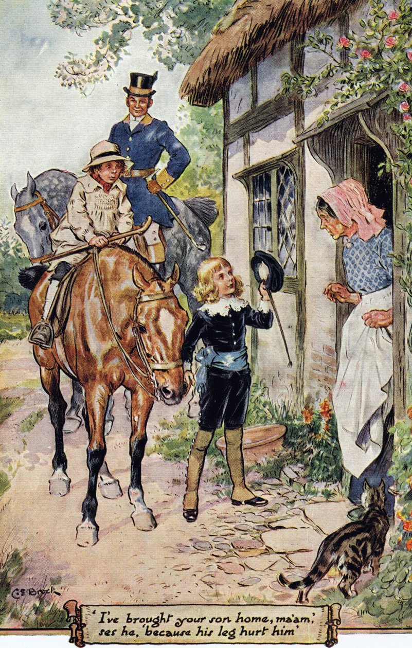 "Přivedl jsem vašeho syna domů, madam", 1936 od Charles Edmund Brock