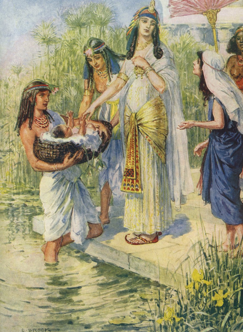 Faraonova dcera najde malého Mojžíše od Charles Edmund Brock