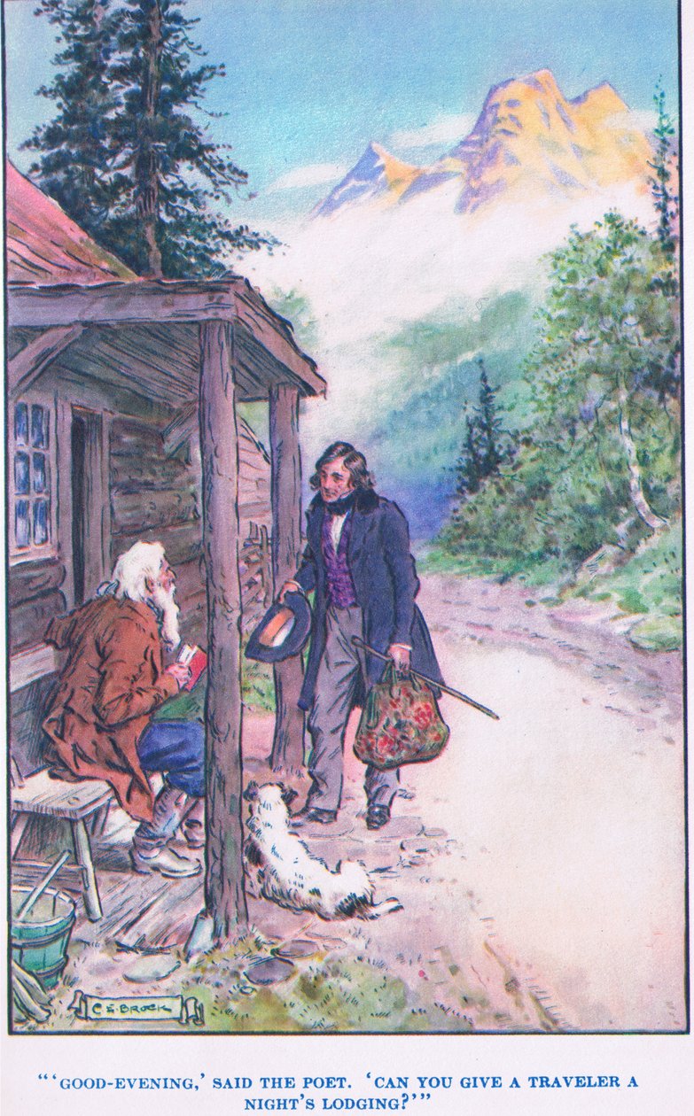 Velká kamenná tvář, ilustrace z knihy "Moderní příběhy od Charles Edmund Brock