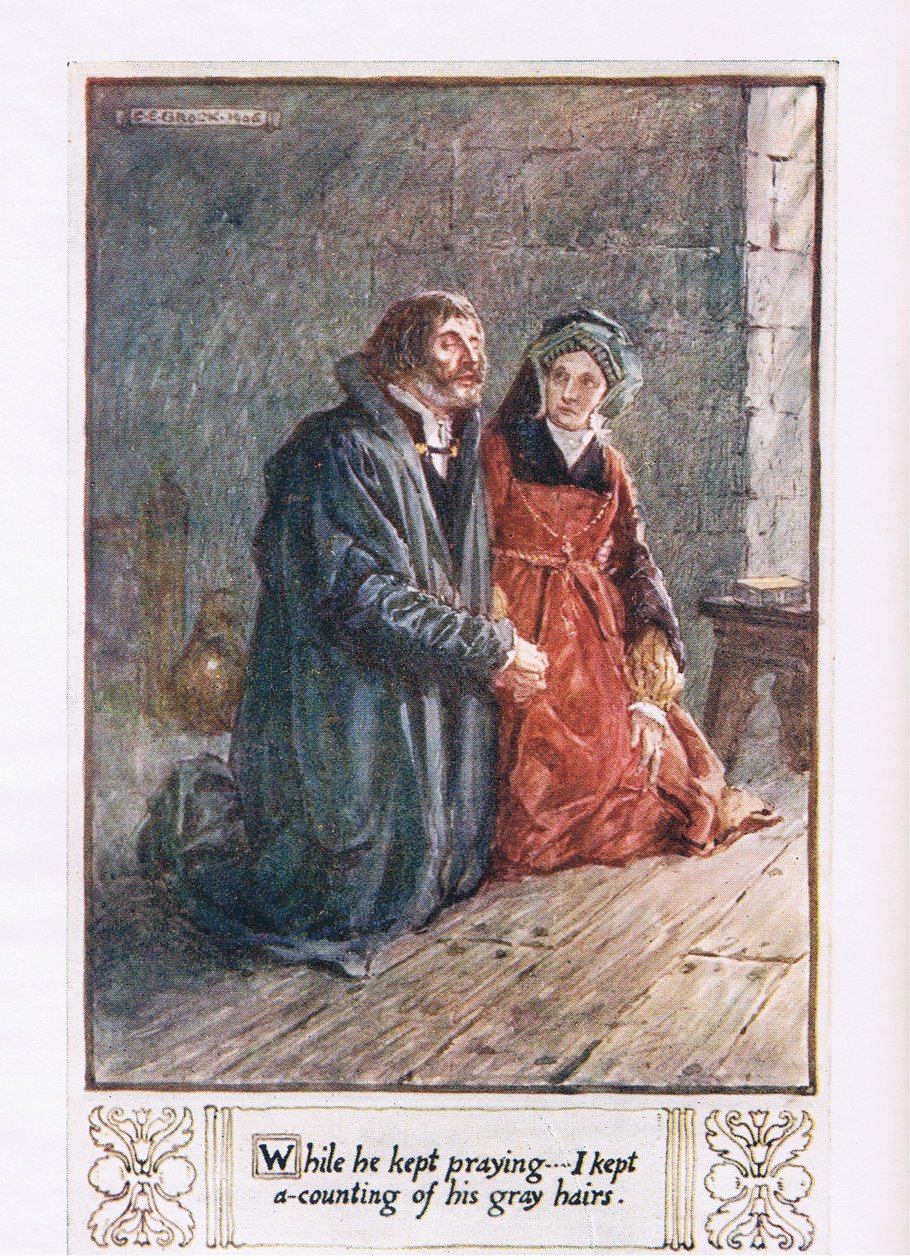 Zatímco se stále modlil, počítal jsem jeho šedé vlasy od Charles Edmund Brock