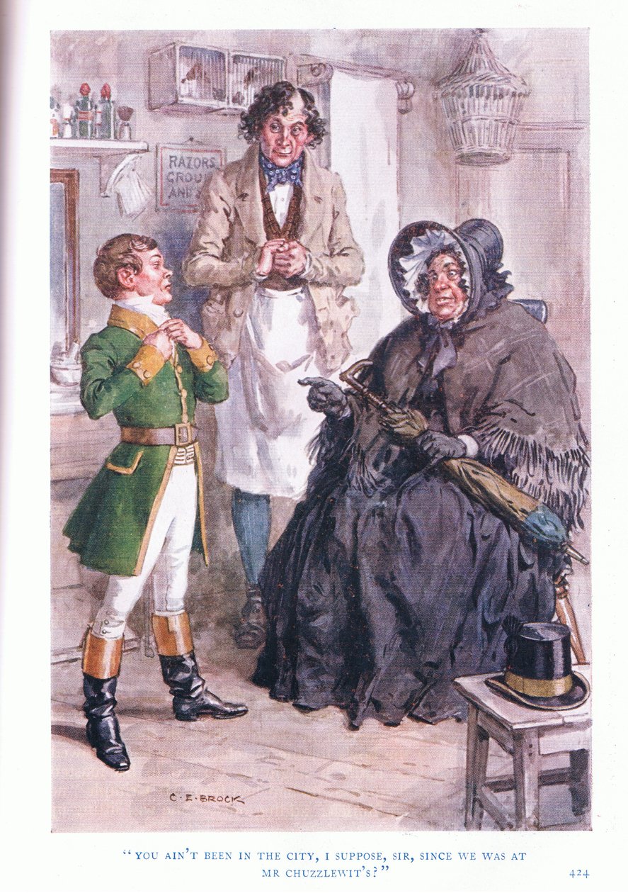 Předpokládám, že jste nebyl ve městě, pane, od té doby, co jsme byli u pana Chuzzlewita. od Charles Edmund Brock