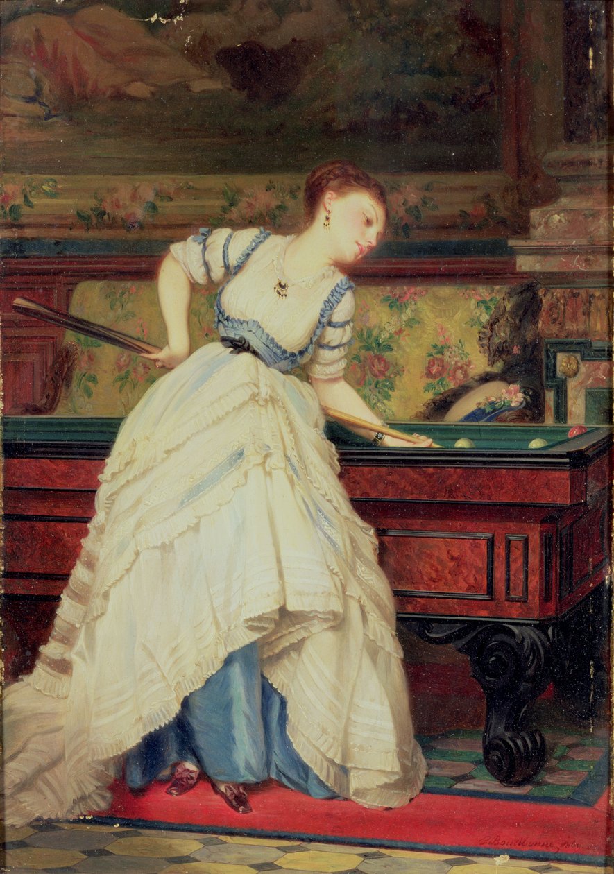 Hra kulečníku, 19. století od Charles Edouard Boutibonne