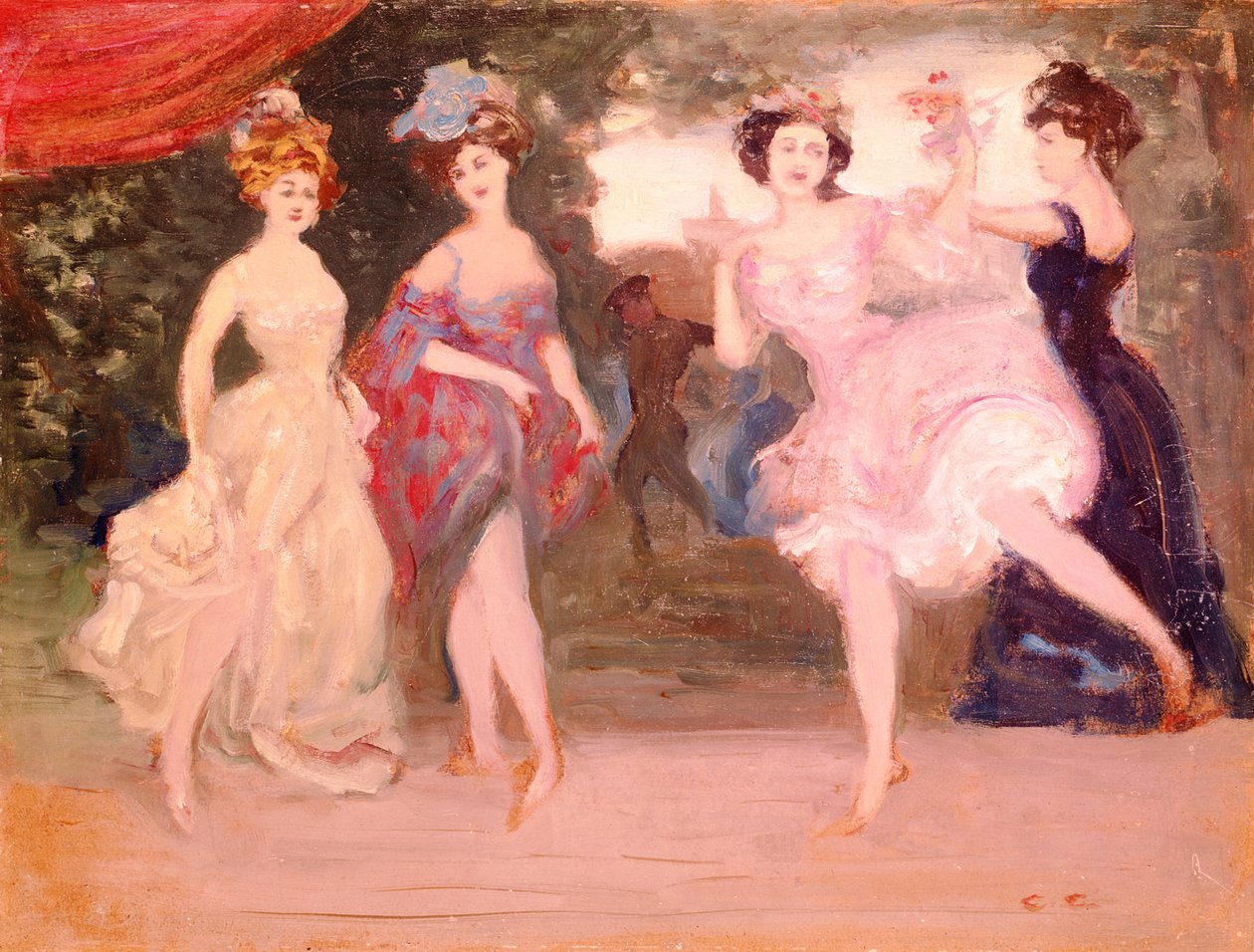 Čtyři tanečnice na jevišti od Charles Edward Conder