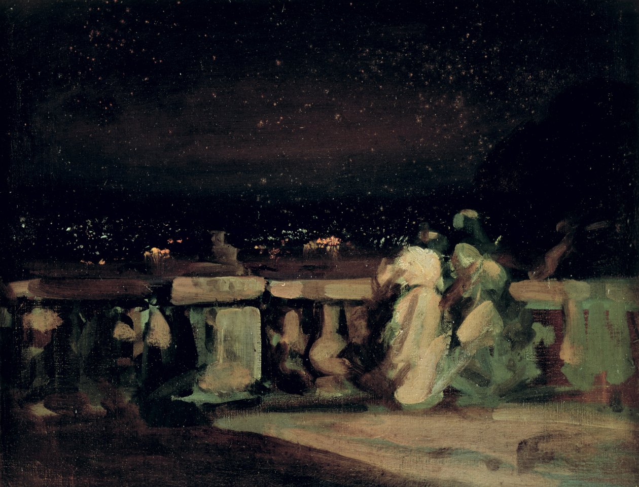 Sledování ohňostroje, St. Cloud (na terase) kolem roku 1893 od Charles Edward Conder