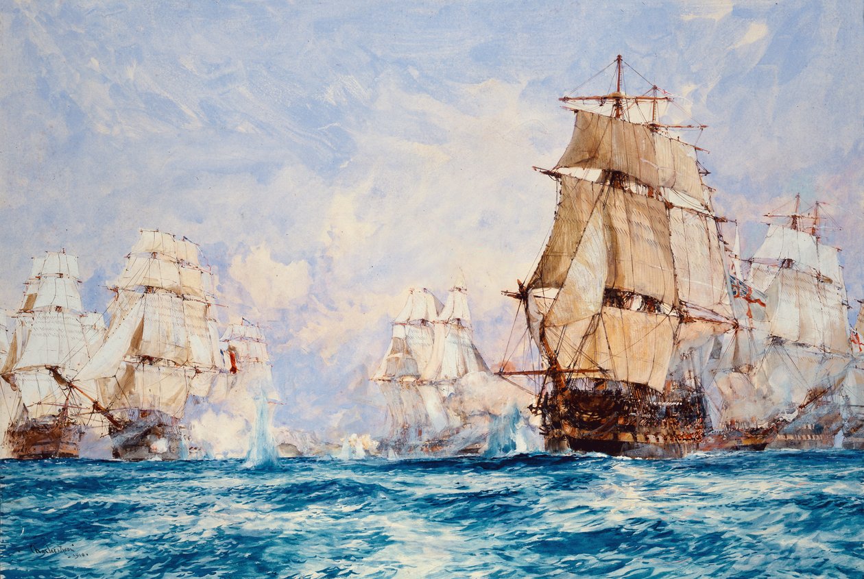 Blokáda Toulonu, akce u Bandolu v roce 1810, 1918 od Charles Edward Dixon