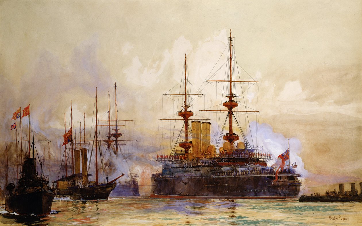 Pohřební průvod královny Viktorie od Charles Edward Dixon