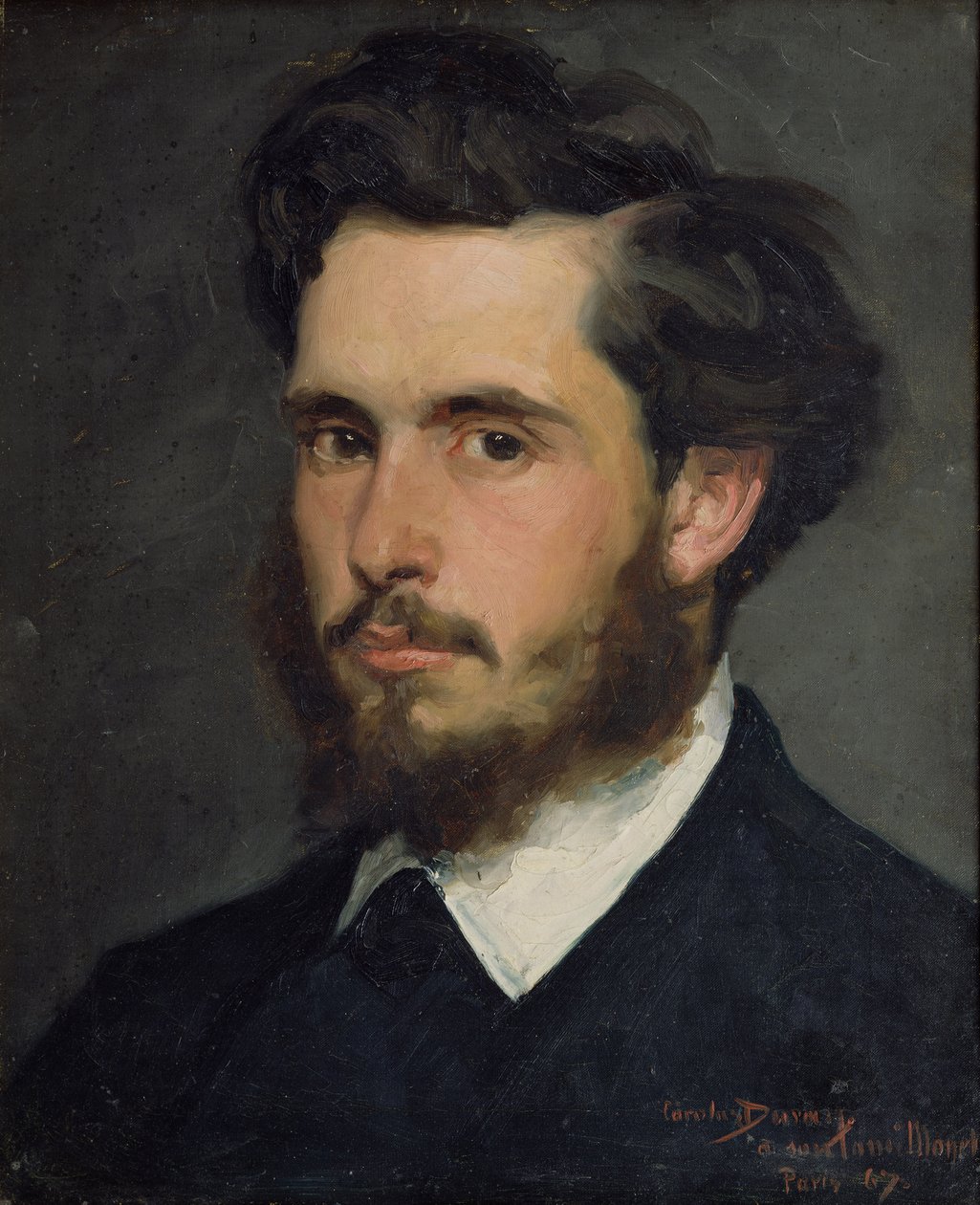 Portrét Clauda Moneta (1840-1926) 1867 od Charles Emile Auguste Carolus Duran