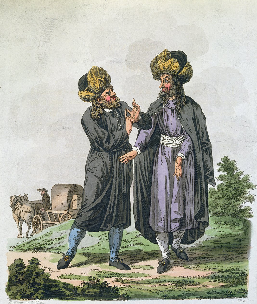 Polští Židé, rytý William Ellis (1747-1810) publikoval v roce 1804 od Charles Emilius Gold
