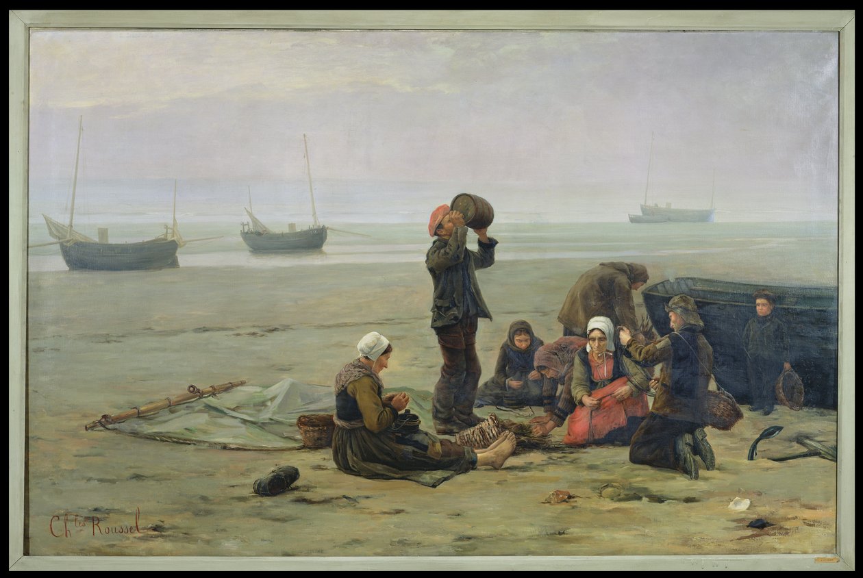 Čekání na rybu, Berck-sur-Mer od Charles Emmanuel Joseph Roussel