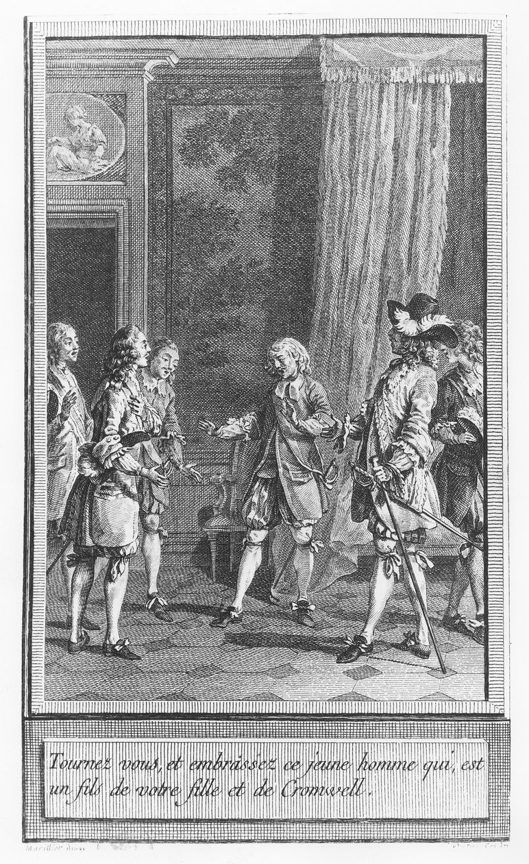 Ilustrace z „Života a dobrodružství pana Clevelanda, přirozeného syna Olivera Cromwella“ od Abbé Prévosta od Charles Emmanuel Patas