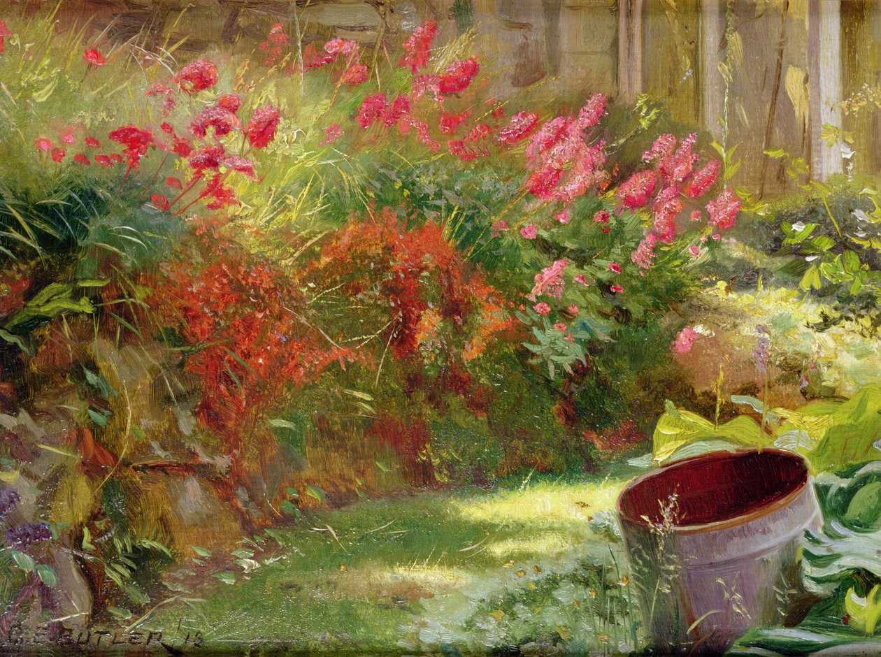 Sluncem zalitá zahrada, 1918 od Charles Ernest Butler