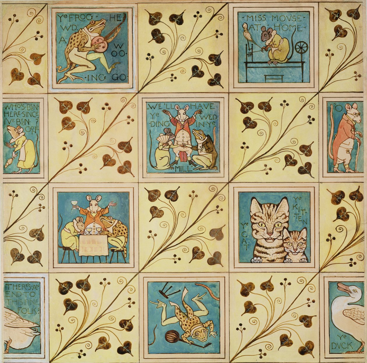 Design pro tapety do školky (wc a tužka na papíře) od Charles Francis Annesley Voysey
