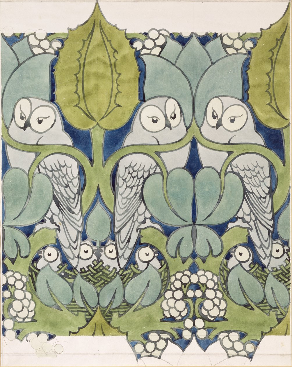 Sovy, 1913 (čb a tužka na papíře) od Charles Francis Annesley Voysey