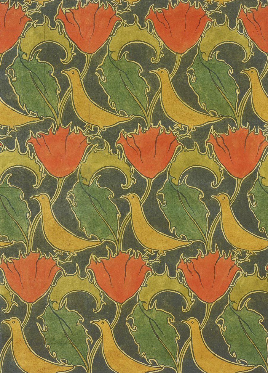 The Voysey Birds, konec 19. století (wc a tužka na papíře) od Charles Francis Annesley Voysey