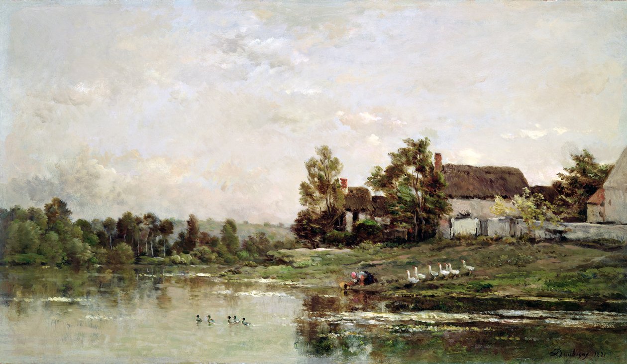 Břehy Seiny v Portejoie, 1871 od Charles Francois Daubigny