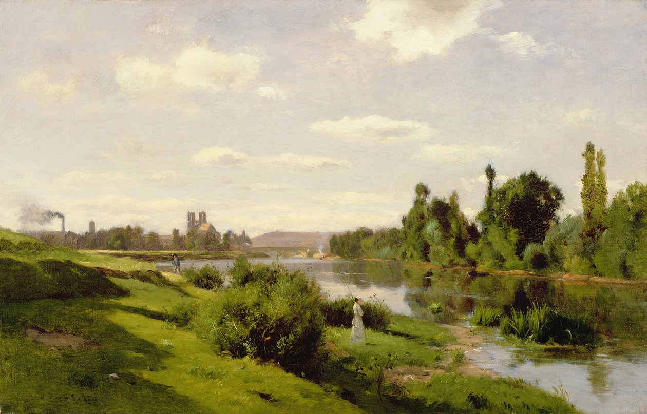 Řeka Seina v Mantes, kolem roku 1856 (olej na plátně lemovaném voskem) od Charles Francois Daubigny