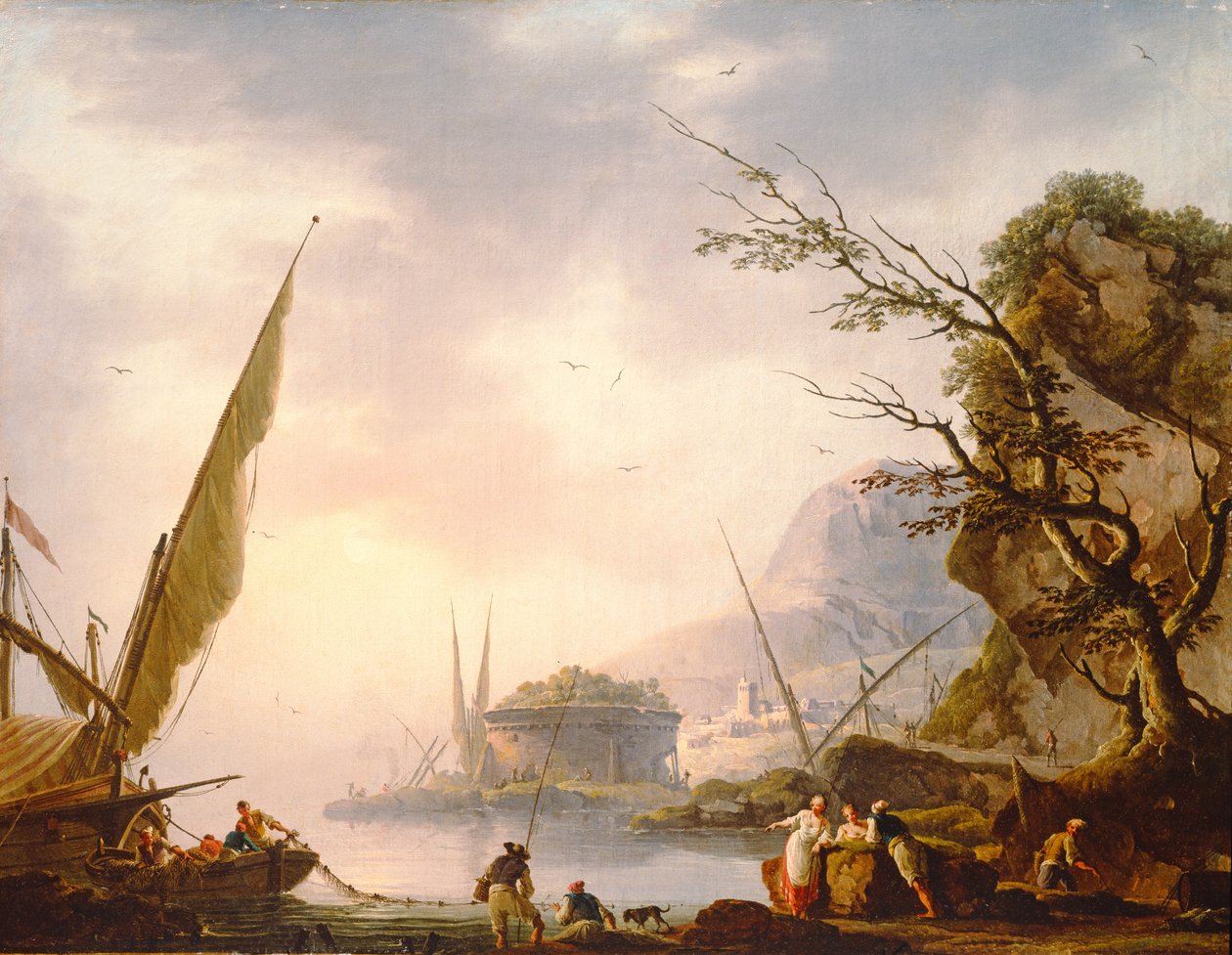 Jižní pobřežní scéna, 1753 od Charles Francois Lacroix de Marseille