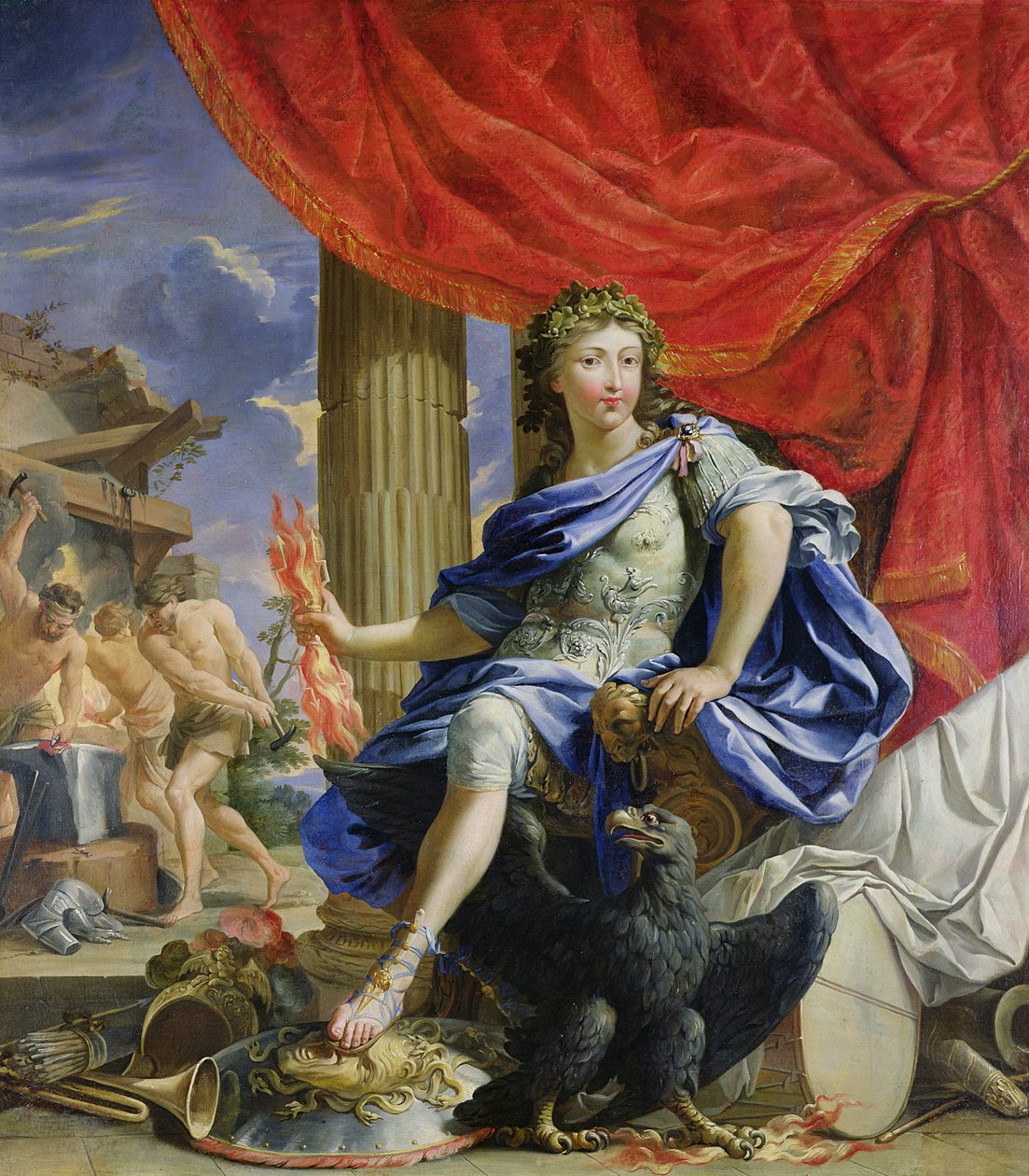 Ludvík XIV. (1638-1715) jako Jupiter dobývající Frondu, 1648-67 od Charles Francois Poerson