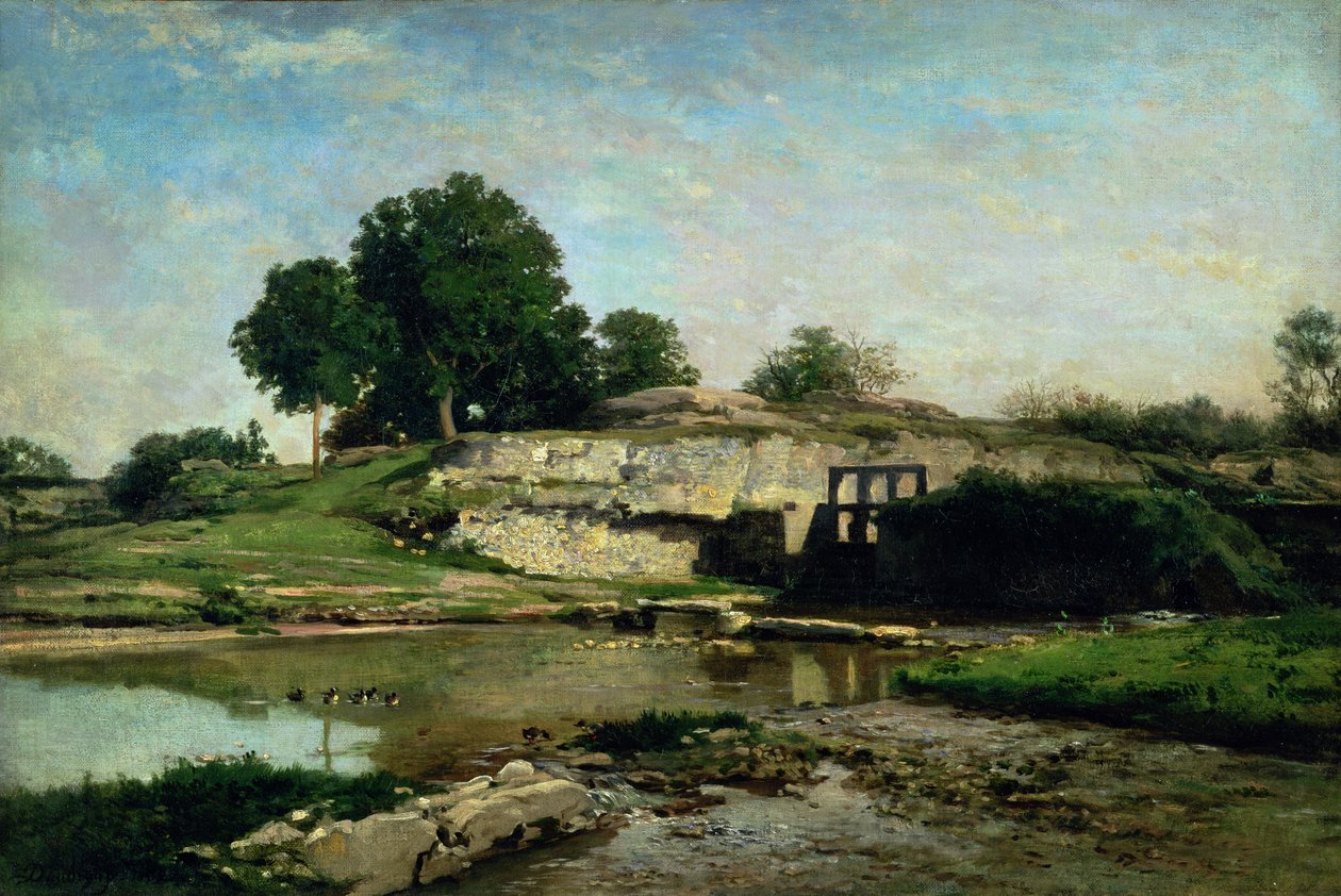 Zdymadlo u Optevozu, 1859 od Charles Francois Daubigny