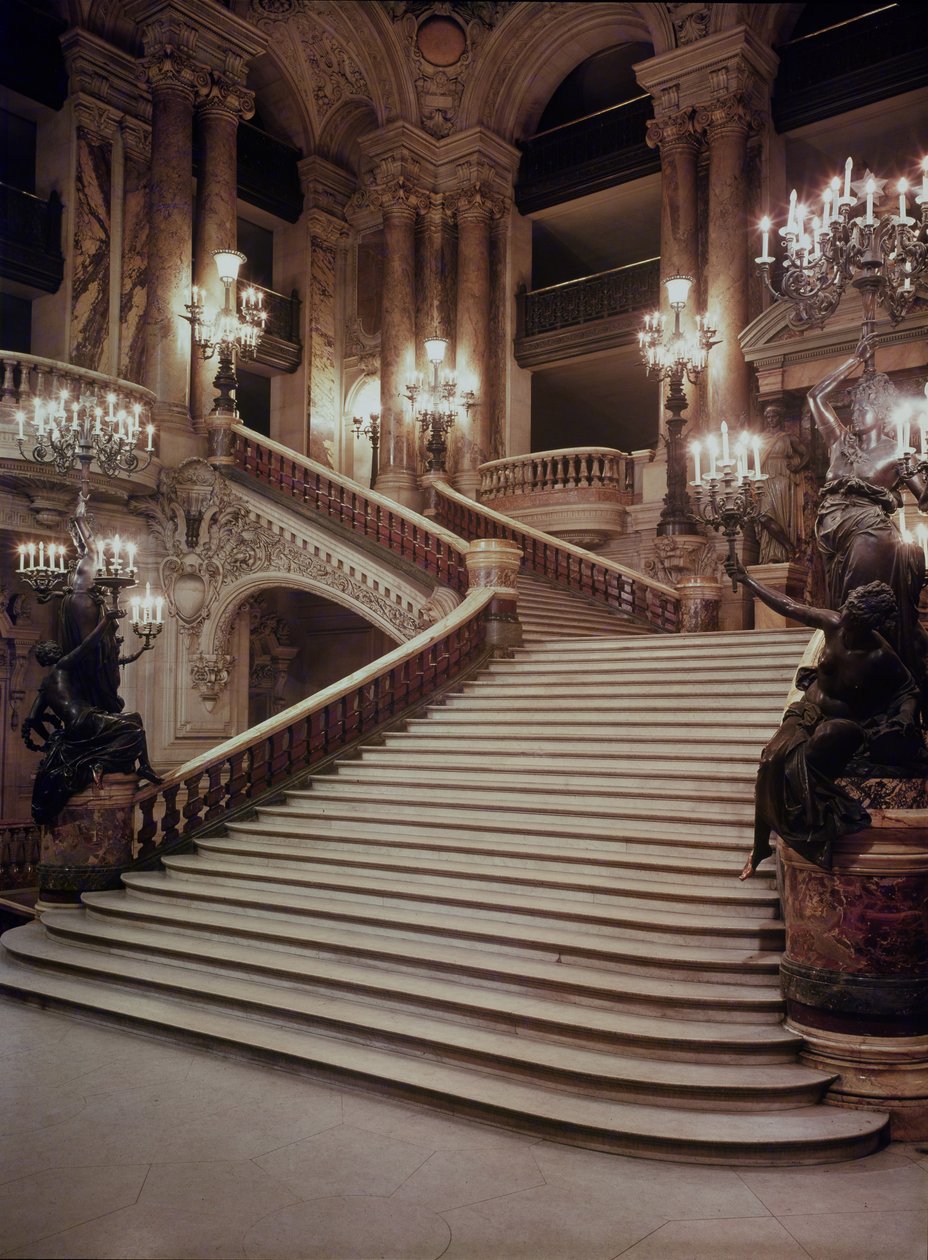 Velké schodiště Opery-Garnier, 1860-75 od Charles Garnier