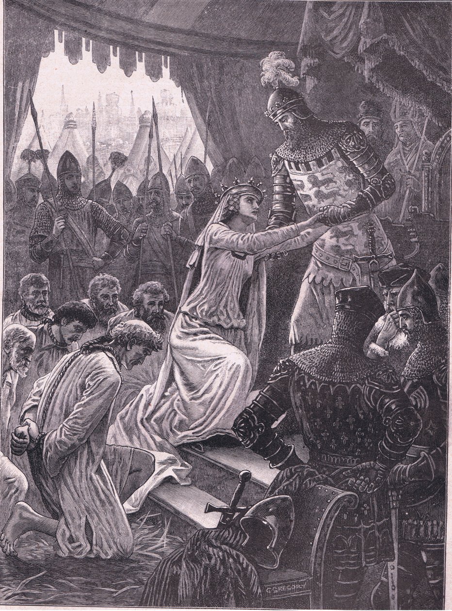 Královna Filippa se přimlouvá za měšťany z Calais, AD 1347 od Charles Gregory