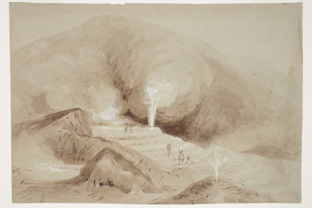 Přerušovaný vařící pramen poblíž Rotorua od Charles Heaphy