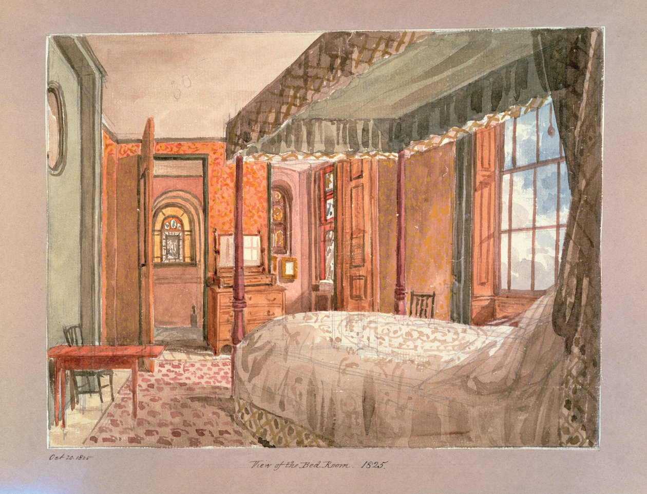 Pohled do ložnice, 1825 od Charles James Richardson