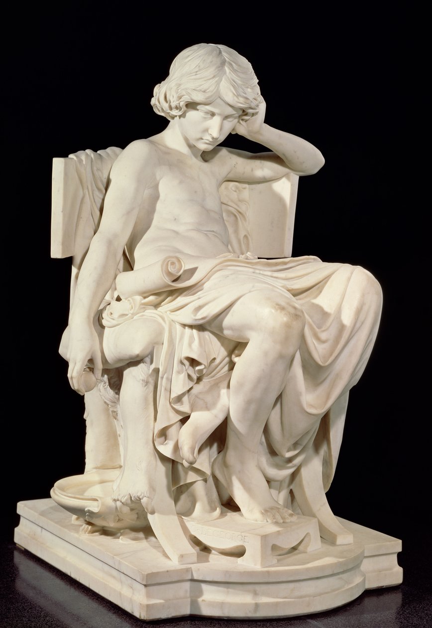Mladý Aristoteles, 1870 (mramor) od Charles Jean Marie Degeorge