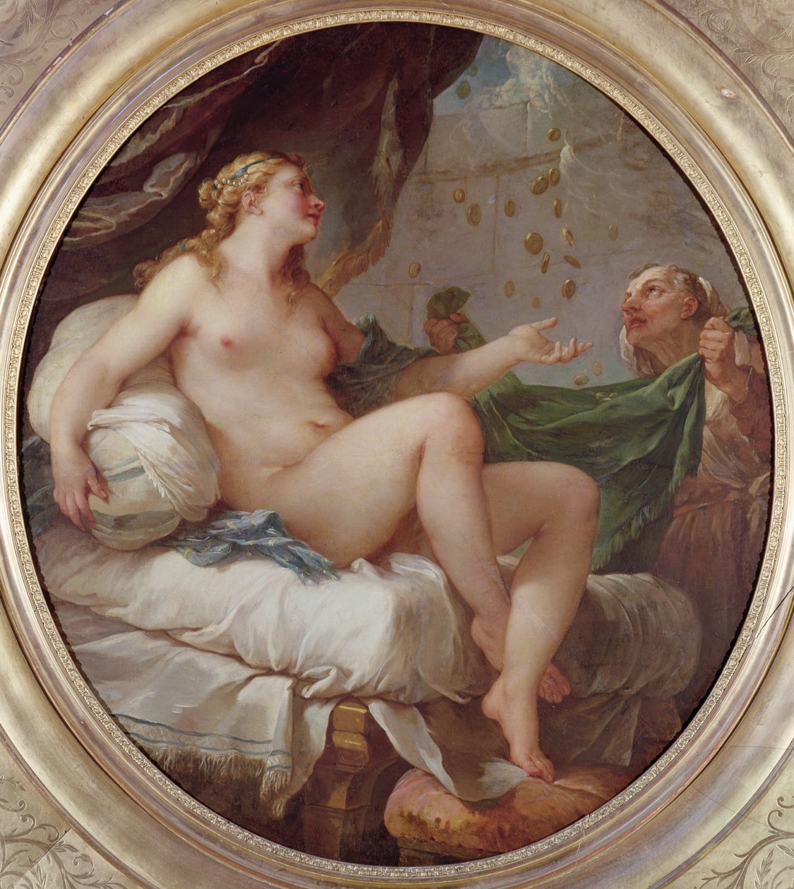Danae přijímající sprchu zlata, kolem roku 1735 od Charles Joseph Natoire