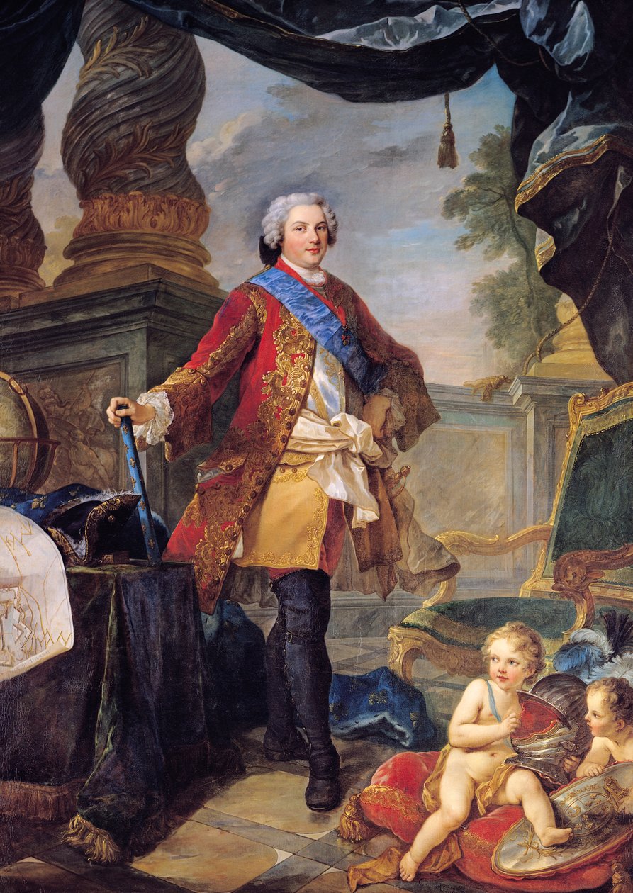 Francouzský dauphin Ludvík (1729-65) s plánem obléhání Tournai, 1747 od Charles Joseph Natoire