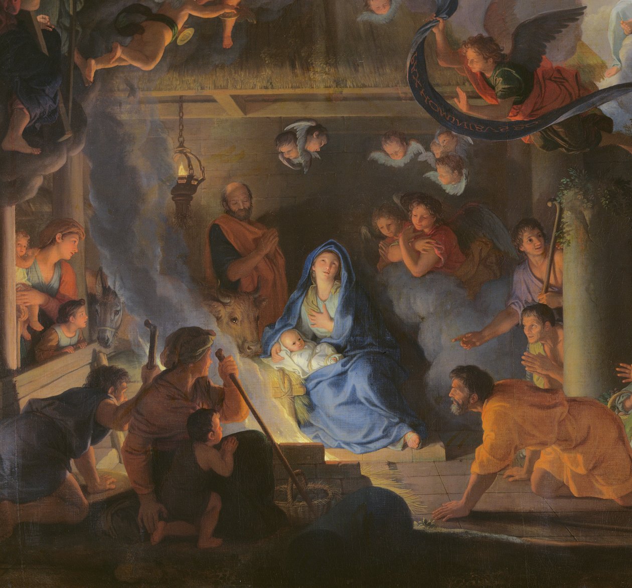 Klanění pastýřů, 1689 olej na plátně detail 70517 od Charles Le Brun