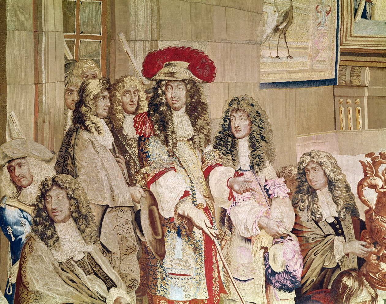 Ludvík XIV. 1638-1715 na návštěvě továrny na gobeliny, 15. října 1667 detail tapisérie z roku 192118 od Charles Le Brun