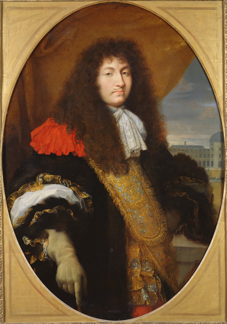 Portrét Ludvíka XIV (1638-1715), francouzského a navarrského krále, před Tuileriemi, asi 1643, od Charles Le Brun