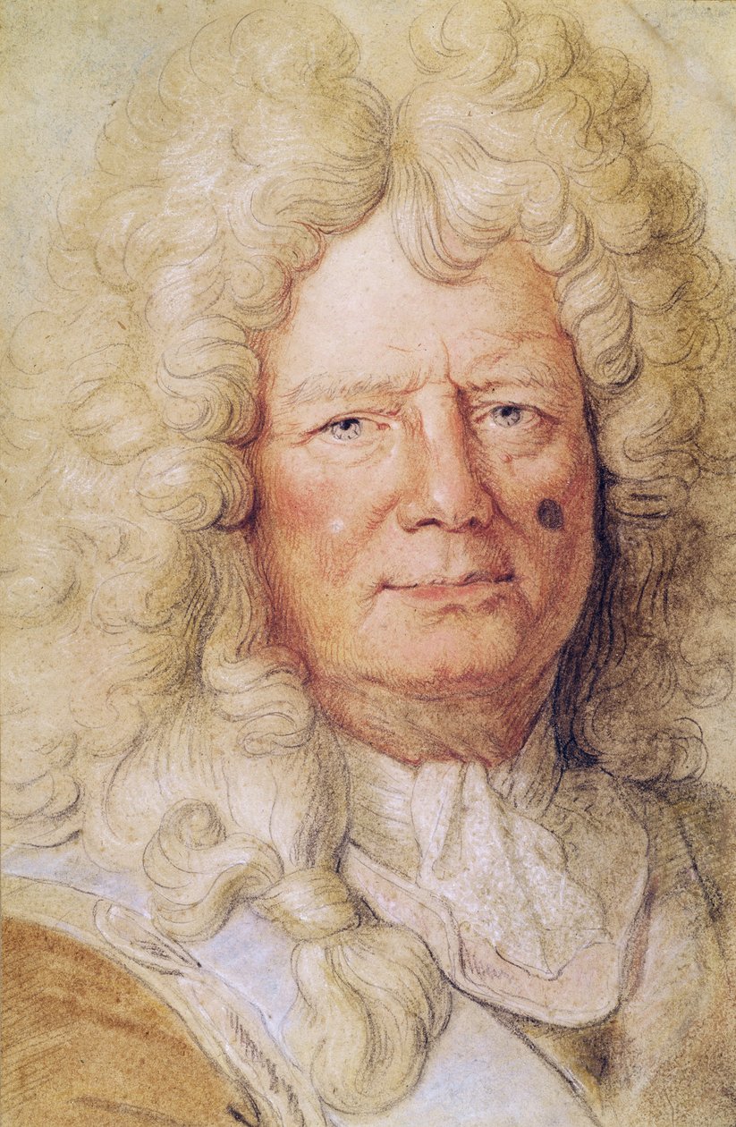 Portrét Sebastiena le Prestre od Vaubana (1633-1707) (pastel na papíře) od Charles Le Brun