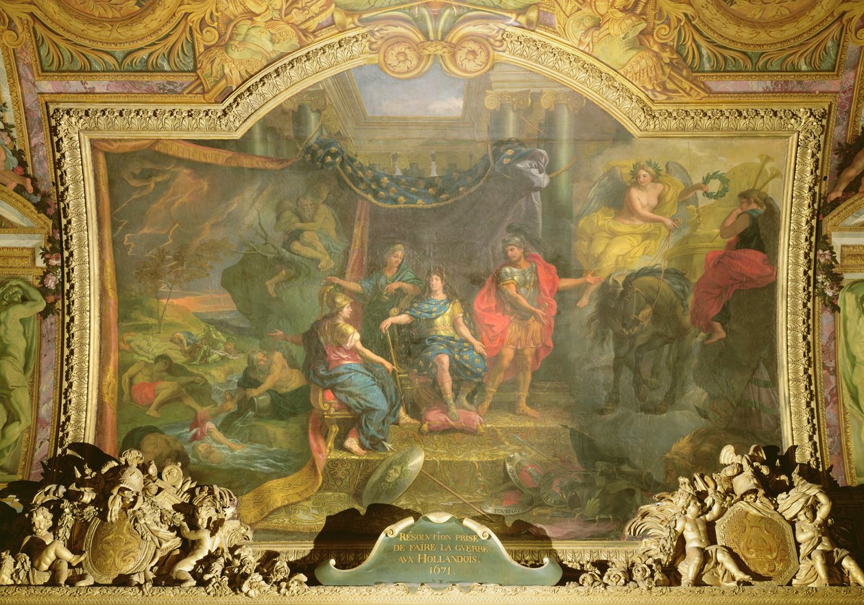 Rozhodnutí vést válku s Nizozemci v roce 1671, Stropní malba z Galerie des Glaces od Charles Le Brun