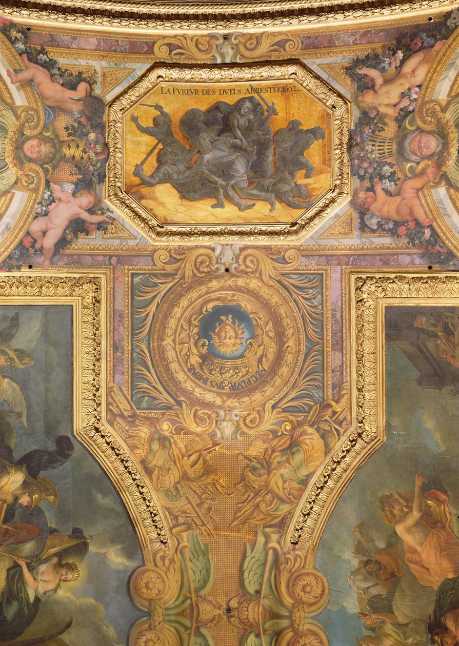 Konec mánie na souboje v roce 1662, Stropní malba z Galerie des Glaces od Charles Le Brun