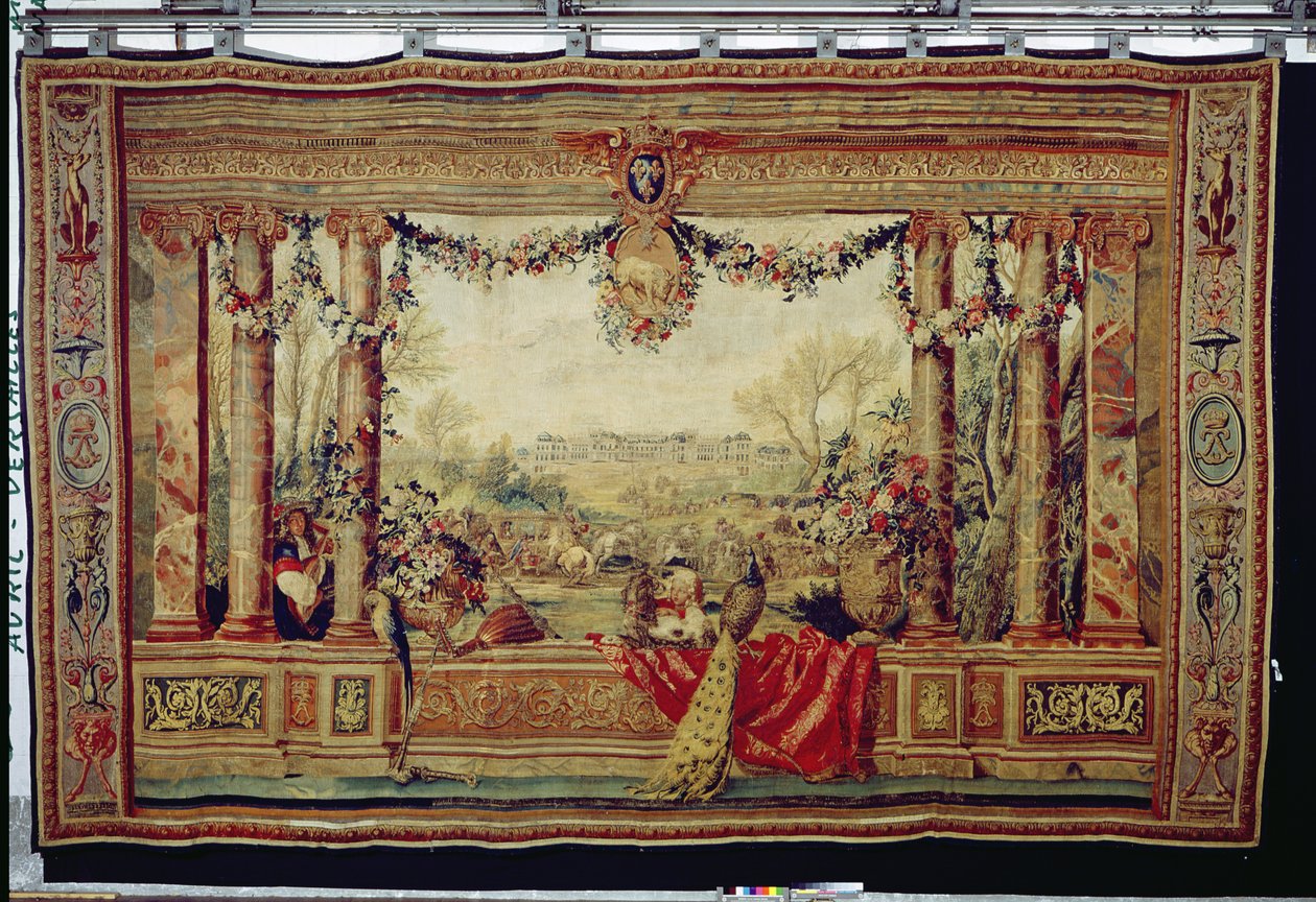 Měsíc dubna Zámek Versailles, ze série gobelínů „Měsíce nebo královské rezidence“, vyrobených v Gobelínové dílně pro Ludvíka XIV (tapisérie) od Charles Le Brun