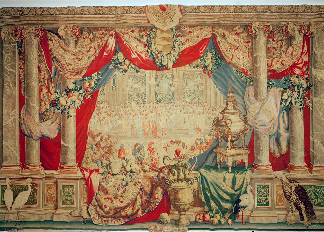 Měsíc únor, ze série tapisérií „Měsíce nebo královské rezidence“, vyrobených v Gobelínové dílně pro Ludvíka XIV. (tapisérie) kolem roku 1699 od Charles Le Brun