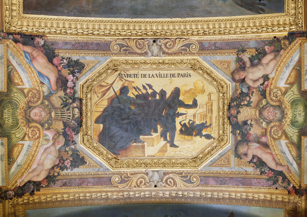 The Resistance of Paris, nástropní malba z Galerie des Glaces od Charles Le Brun