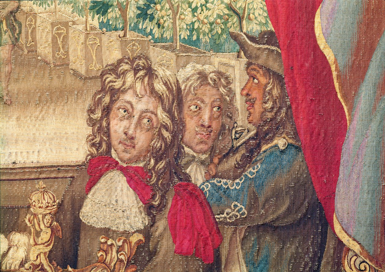 Tři osoby, detail gobelínu z měsíce ledna 391182 od Charles Le Brun