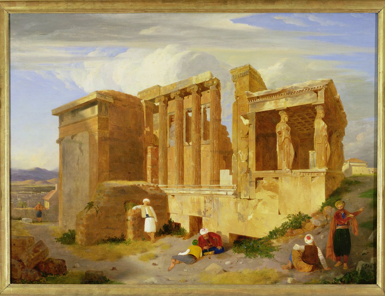Erechtheum v Aténách s postavami v popředí, 1821 od Charles Lock Eastlake